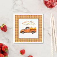 Automne Anniversaire Camion Napkin