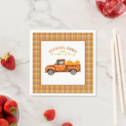 Serviette En Papier Automne Anniversaire Camion Napkin (En situation)