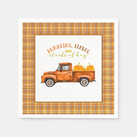 Serviette En Papier Automne Anniversaire Camion Napkin (Devant)