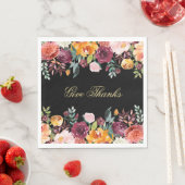 Serviette En Papier Automne Aquarelle Botanique Donner Merci (En situation)