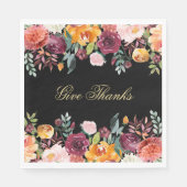 Serviette En Papier Automne Aquarelle Botanique Donner Merci (Devant)