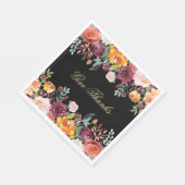 Serviette En Papier Automne Aquarelle Botanique Donner Merci (Coin)