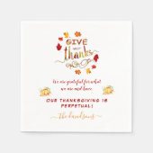 Serviette En Papier Automne Aquarelle Les Feuilles Remercient Monogram (Devant)