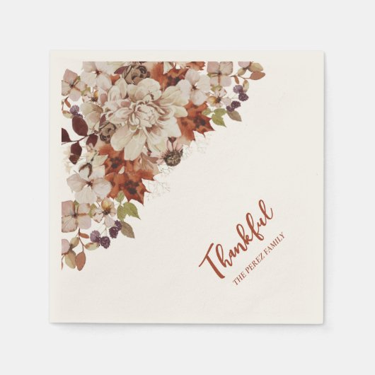 Serviette En Papier Automne/Automne Amis donnant / Merci Dîner (Devant)