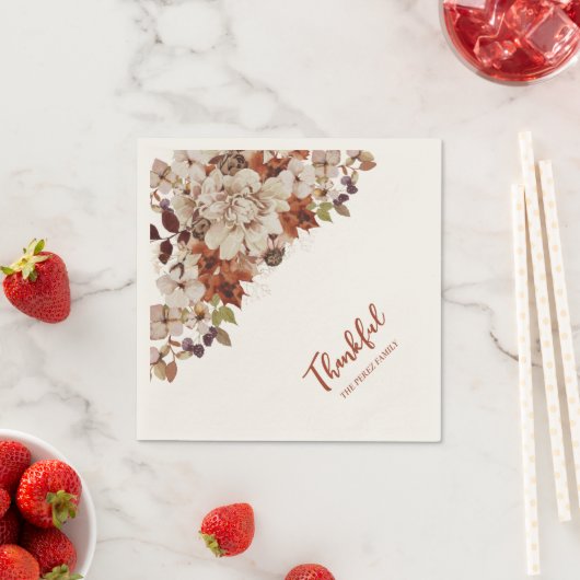 Serviette En Papier Automne/Automne Amis donnant / Merci Dîner (En situation)