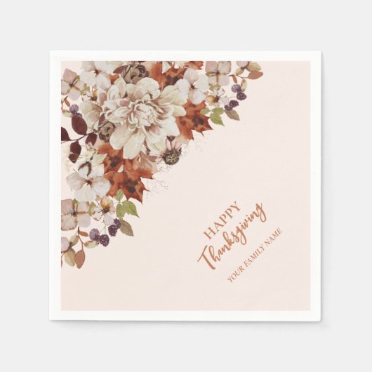 Serviette En Papier Automne/Automne Amis donnant / Merci Dîner (Devant)