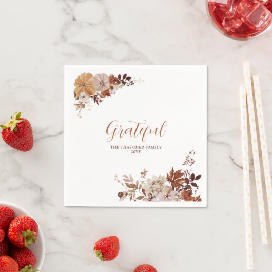 Serviette En Papier Automne/Automne Amis donnant / Merci Dîner (En situation)