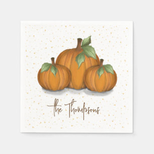 Serviette En Papier Automne Automne Aquarelle Citrouille Élégante réco