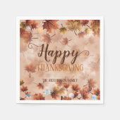 Serviette En Papier Automne Automne Bon thanksgiving Feuille Brown (Devant)