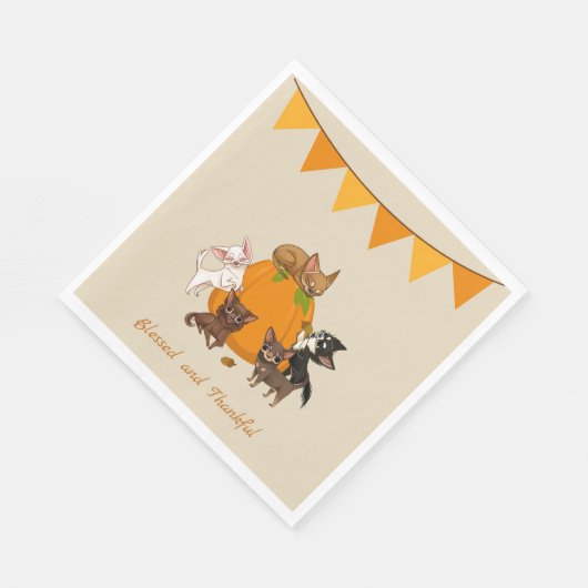 Serviette En Papier Automne Automne Chihuahua Thanksgiving Naples (Coin)
