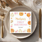 Serviette En Papier Automne Automne Citrouille Fille Anniversaire