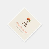 Serviette En Papier Automne / Automne Feuilles Monogramme Fête d'Actio (Coin)