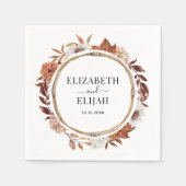 Serviette En Papier Automne Automne Floral Terracotta Mariage (Devant)