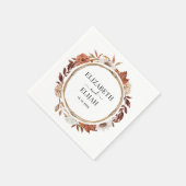 Serviette En Papier Automne Automne Floral Terracotta Mariage (Coin)