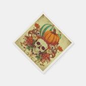 Serviette En Papier Automne/Automne/Halloween/citrouille/squelette (Coin)