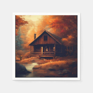 Serviette En Papier Automne/Automne/Halloween/Peinture rustique