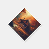 Serviette En Papier Automne/Automne/Halloween/Peinture rustique (Coin)