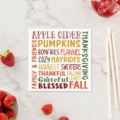 Serviette En Papier Automne Automne Hiver Thanksgiving Vacances Merci (En situation)