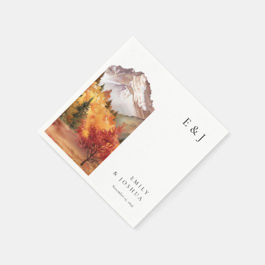 Serviette En Papier Automne Automne Mariage élégant (Coin)