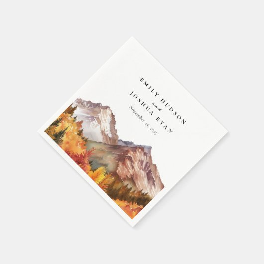 Serviette En Papier Automne Automne Mariage élégant (Coin)