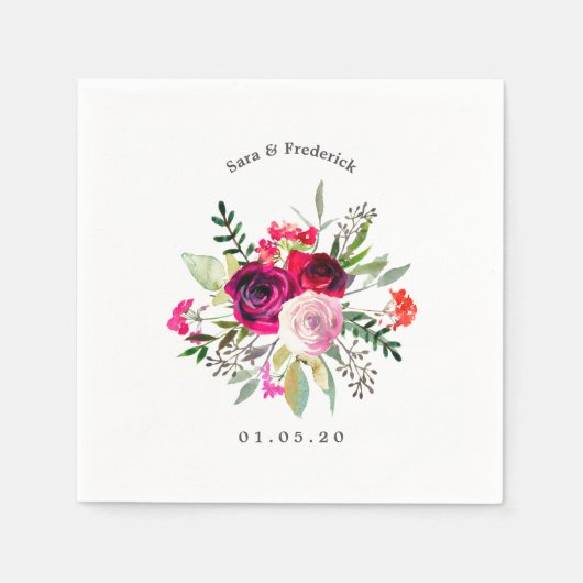 Serviette En Papier Automne - Automne Mariage floral (Devant)