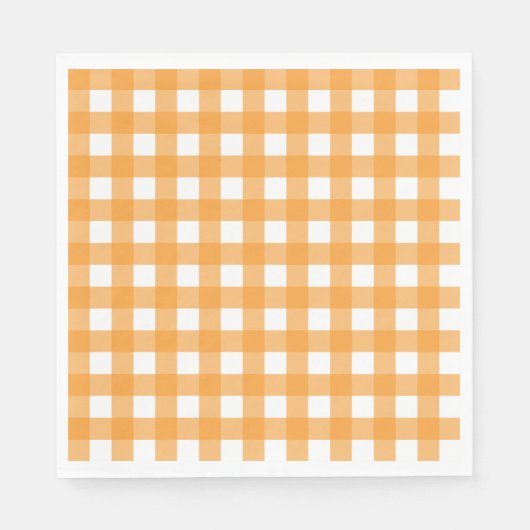 Serviette En Papier Automne Automne Orange Plaid Motif (Devant)