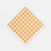 Serviette En Papier Automne Automne Orange Plaid Motif (Coin)