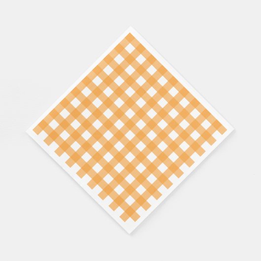 Serviette En Papier Automne Automne Orange Plaid Motif (Coin)