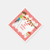 Serviette En Papier Automne Automne Pomme cueillir Brunette Garçon Ann (Coin)