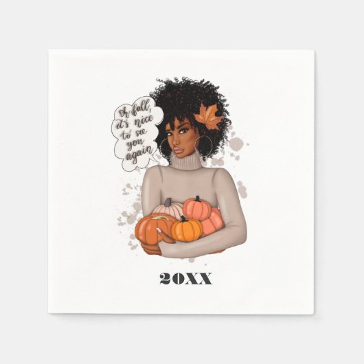 Serviette En Papier Automne - Automne Thanksgiving (Devant)