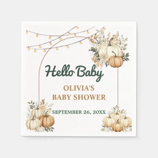 Serviette En Papier Automne Automne Thanksgiving Baby shower (Devant)
