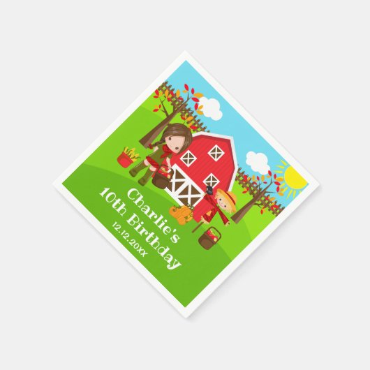 Serviette En Papier Automne Barnyard Anniversaire Brown Coiffeuse (Coin)