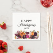 Serviette En Papier Automne Boho Aquarelle Floral Friendsgiving (En situation)