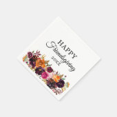 Serviette En Papier Automne Boho Aquarelle Floral Friendsgiving (Coin)