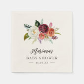 Serviette En Papier Automne Boho Blooms Baby shower personnalisé (Devant)
