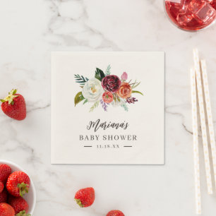Serviette En Papier Automne Boho Blooms Baby shower personnalisé