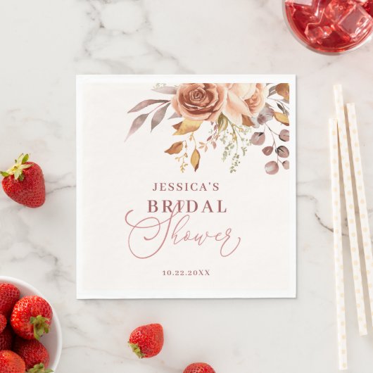 Serviette En Papier Automne Boho Fête des mariées florale Boho (En situation)