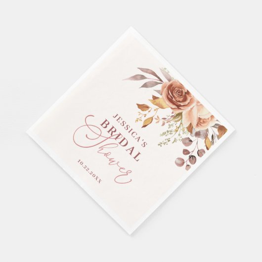 Serviette En Papier Automne Boho Fête des mariées florale Boho (Coin)