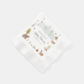 Serviette En Papier Automne Bois Animaux Automne Baby shower Papier (Coin)