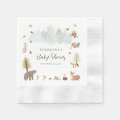 Serviette En Papier Automne Bois Animaux Automne Baby shower Papier (Devant)