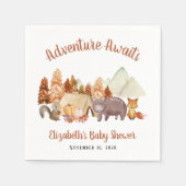 Serviette En Papier Automne Bois Animaux Aventure Baby shower (Devant)