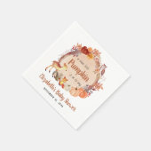 Serviette En Papier Automne Bois Animaux Citrouilles Baby shower (Coin)