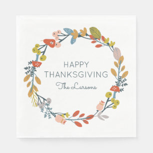 Serviette En Papier Automne Botanique Thanksgiving