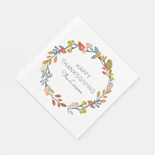 Serviette En Papier Automne Botanique Thanksgiving (Coin)