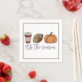 Serviette En Papier Automne C'est la saison Custom Coffee Football Cit (En situation)
