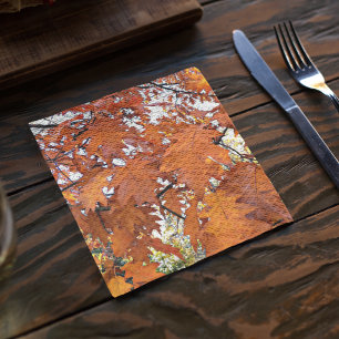 Serviette En Papier Automne Chêne Feuille Floral