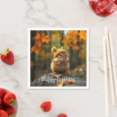 Serviette En Papier Automne Chipmunk Anniversaire (En situation)