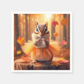 Serviette En Papier Automne Chipmunk Ballerina Danseuse (Devant)
