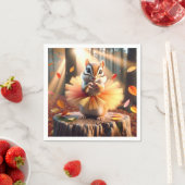 Serviette En Papier Automne Chipmunk Porter un Tutu (En situation)