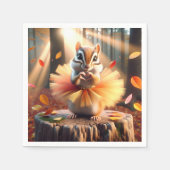 Serviette En Papier Automne Chipmunk Porter un Tutu (Devant)